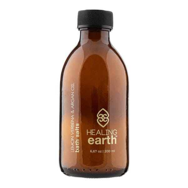 Lemon Verbena Bath Salt - Crystals Amber Glass