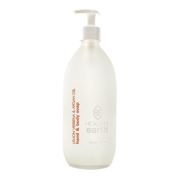 Lemon Verbena Hand & Body Soap White Frosted Glass