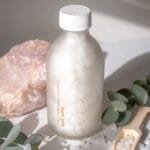 Lemon Verbena Bath Salt - Crystals White Frosted Glass