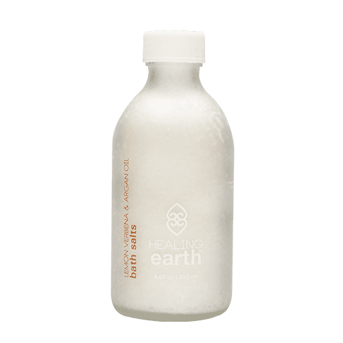 Lemon Verbena Bath Salt - Fine White Frosted Glass