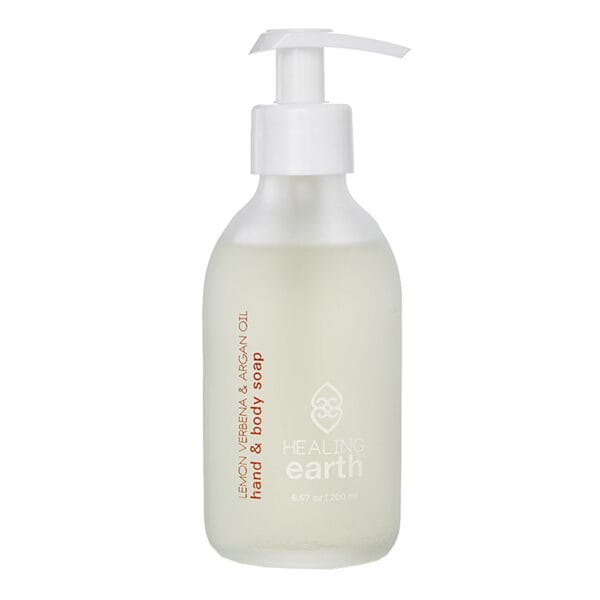 Lemon Verbena Hand & Body Soap White Frosted Glass